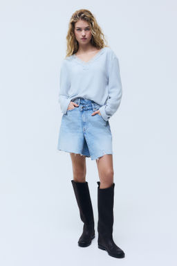 Top de punto con ribete de encaje - H&m фото 5