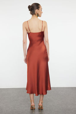 TRENDYOLMILLA Siyah Astarl? Dokuma Saten S?k Abiye Elbise TPRSS19BB0058 фото 18