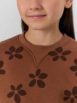 Свитшот для девочек коричневый