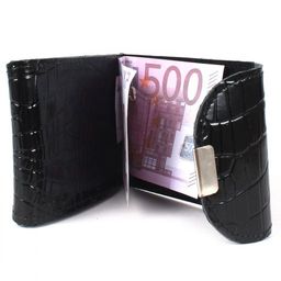 Зажим для купюр Croco-зк-300 (карм на мелочи, 2 кнопки) натуральная кожа черный крокодил (200) 205854  фото 3