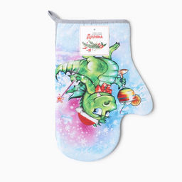 Варежка-прихватка Сказочный дракон 20х28 см, 35% хл, 65% пэ, ватин 250 г/м2 - Доляна фото 4