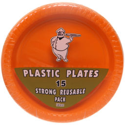 Цена за 2 шт. Тарелка пластиковая 18см в наборе 15шт оранжевая
