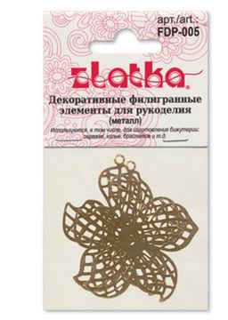 "Zlatka" Филигранные элементы FDP-005 4 см цветок 2 шт СК/Распродажа под золото