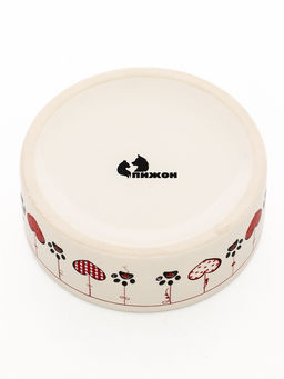 Миска керамическая Любовь и кошки 300 мл, 11.55 см, бело-малиновая - Пижон фото 5