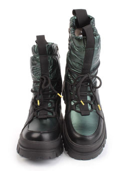 02-FAR120-2Z GREEN/BLACK Дутики женские (искусственная кожа, плащевая ткань, шерсть) - Фабричный китай фото 4