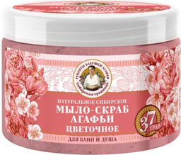 РБА Сибирская Травница натуральное сибирское Цветочное мыло-скраб Агафьи для бани и душа (300мл).6