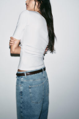 GATHERED INTERLOCK T-SHIRT - Zara фото 3