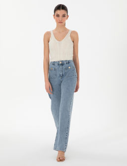 A__k Mavi High Waist Flare Fit Jean Pantolon