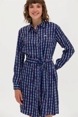 Женское темно-синее плетеное платье - U.s. polo assn фото 2