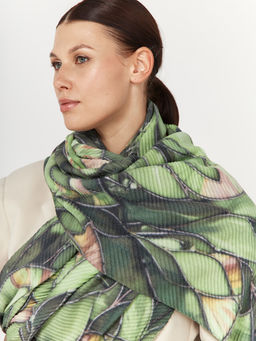 Большой, мягкий, тонкий и очень нежный двусторонний палантин с рисунком - Tantino фото 5