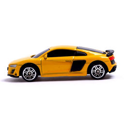 Машина металлическая AUDI R8 COUPE, 1:64, цвет жёлтый - Автоград фото 2