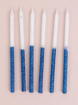 Цена за 2 шт. Свечи для торта Блестящее сияние, 6 шт, белые с голубым - Страна карнавалия фото 6