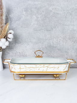 Мармит с подогревом 2,5 л Белое золото / WG-694-2.5 /уп 6/ керамическая чаша на подставке с подогревом - Галеонтрейд фото 2