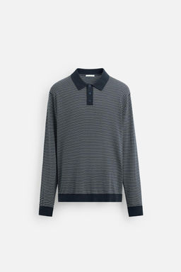 STRIPED KNIT POLO SHIRT - Zara фото 7