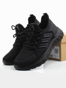 03-TEX-D01-07 BLACK Кроссовки летние мужские (текстиль)