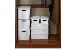 Корзинка с крышкой 7,5 л 35*24,5*10,5 см "Береста" белая (модель 5221/06)