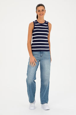 U. S. Polo Assn / Женская темно-синяя футболка без рукавов с круглым вырезом - U.s. polo assn фото 11