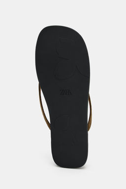 SANDALIA PLANA SERRAJE / Tostado oscuro - Zara фото 7