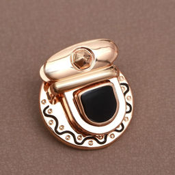 Застёжка для сумки, 3×3.5 см, цвет золотой, чёрный