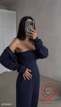 Корсет + брюки палаццо + худи на молнии