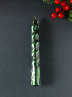 Цена за 2 шт. Свеча витая "LUXURY" 25*180 мм, лакированная, зеленая