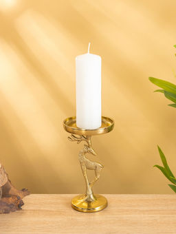 Подсвечник «Зимняя сказка», 10×10×17.5 см, алюминий, золотой