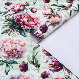 Цена за 10 шт. Бумага упаковочная, глянцевая Акварель, 69 х100 см