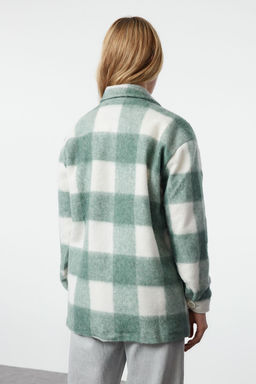 Cok Renkli Ekose Desenli Regular Kal?p Kase Mevsimlik Shacket Ince Ceket Mont TWOAW25MO00203