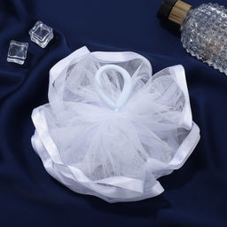 Цена за 6 шт. Бант дял волос на резинке «Школьница», волна, d=13 см, белый, МИКС