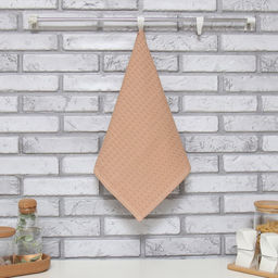 Полотенце Доляна цв. коричнево-серый 35х60 см, 100% хл., крупная вафля 220 г/м2