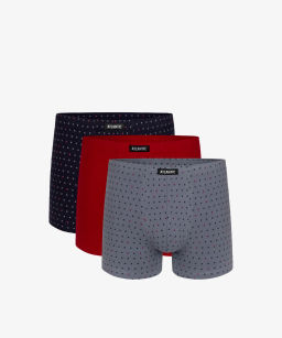 ATLANTIC 3MH-025/11 Трусы шорты Print 1 - набор 3 шт. темно-синий + красный + серый