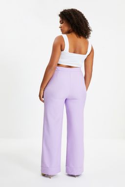 TRENDYOLMILLA Lila Wide Leg/Genis Paca Dokuma Kumas Pantolon TWOSS19ST0179  фото 19