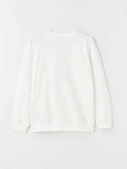 Bisiklet Yaka Bask?l? Uzun Kollu K?z ?ocuk Sweatshirt - Waikiki фото 3