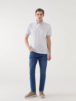 Polo Yaka K?sa Kollu Desenli Pike Erkek Ti??rt