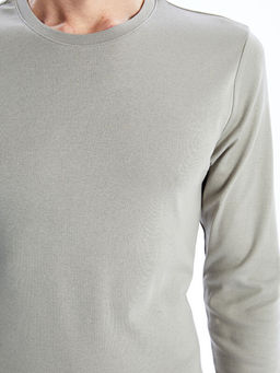 Bisiklet Yaka Uzun Kollu Penye Erkek Ti??rt