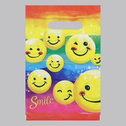 Цена за 100 шт. Пакет «Смешинки», полиэтиленовый с вырубной ручкой, 30 мкм, 20×30 см