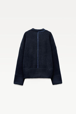 KNIT SWEATER WITH CONTRAST TRIMS - Zara фото 5