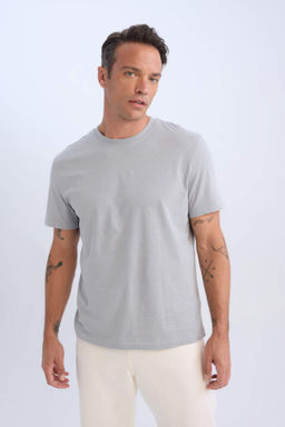 New Regular Fit Bisiklet Yaka Basic Duz K?sa Kollu Tisort - Defacto фото 34