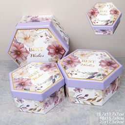 Коробка подарочная 3 штуки / 1162 /уп 24/13.7*15.7*7/15.7*18*8/17.5*20*9cm