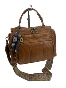 Женская сумка из искусственной кожи, цвет коричнево-рыжий