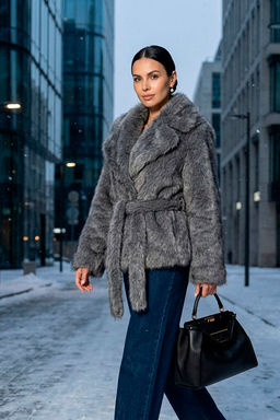 Куртка (меховая) с поясом W25/12835