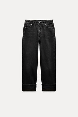 JEANS Z1975 STRAIGHT HIGH WAIST TURN-UP HEM - Zara фото 3