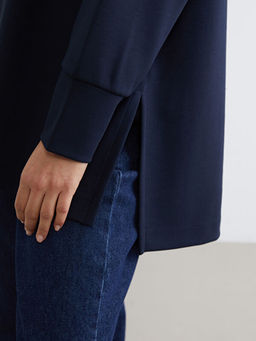 Bisiklet Yaka Oversize Kad?n Sweatshirt Tunik