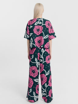 Комплект женский (жакет, брюки) зеленый с цветами - Mark formelle фото 6