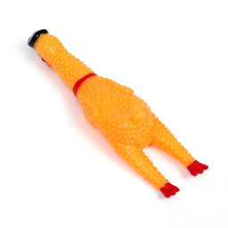 Игрушка пищащая Курица пират для собак, 16,5 см, жёлтая - Пижон фото 3