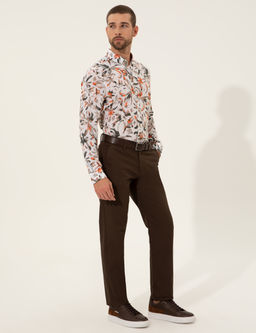 Kahverengi Regular Fit Kanvas Pantolon