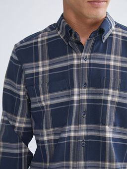 Regular Fit Uzun Kollu Ekose Gabardin Erkek G?mlek