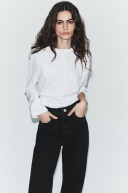 JEANS TRF MOM FIT TIRO ALTO / Negro - Zara фото 3