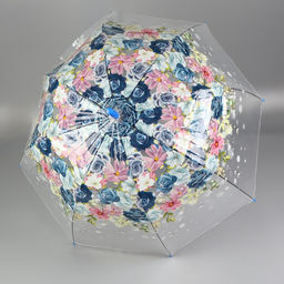 Зонт - трость полуавтоматический «Цветы», 8 спиц, R=40/58 см, d=80 см, МИКС
