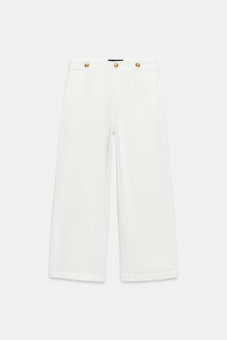 PANTAL?N CULOTTE BOTONES DORADOS / Blanco - Zara фото 6